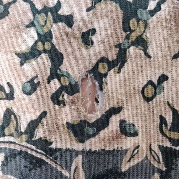 VTG 80s Green Floral Print Belted Pleated Midi Dress Size 16 *Fits like Large - Picture 13 of 17